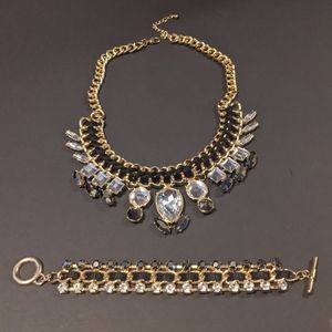 Jeweled necklace and bracelet set
